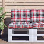 Vidaxl palletkussen 60x40x12 cm stof ruitpatroon rood