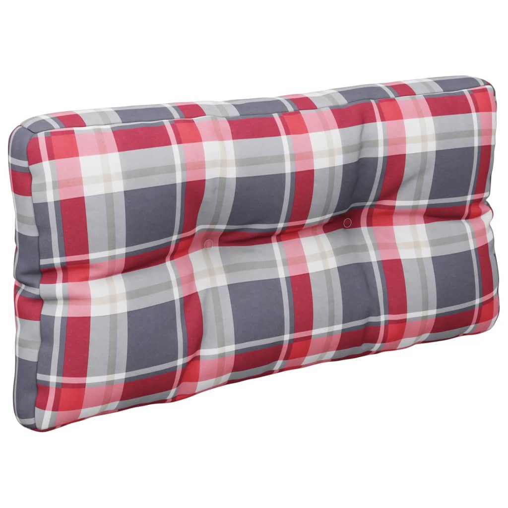 VidaXL Palletkussen 70x40x12 cm stof ruitpatroon rood