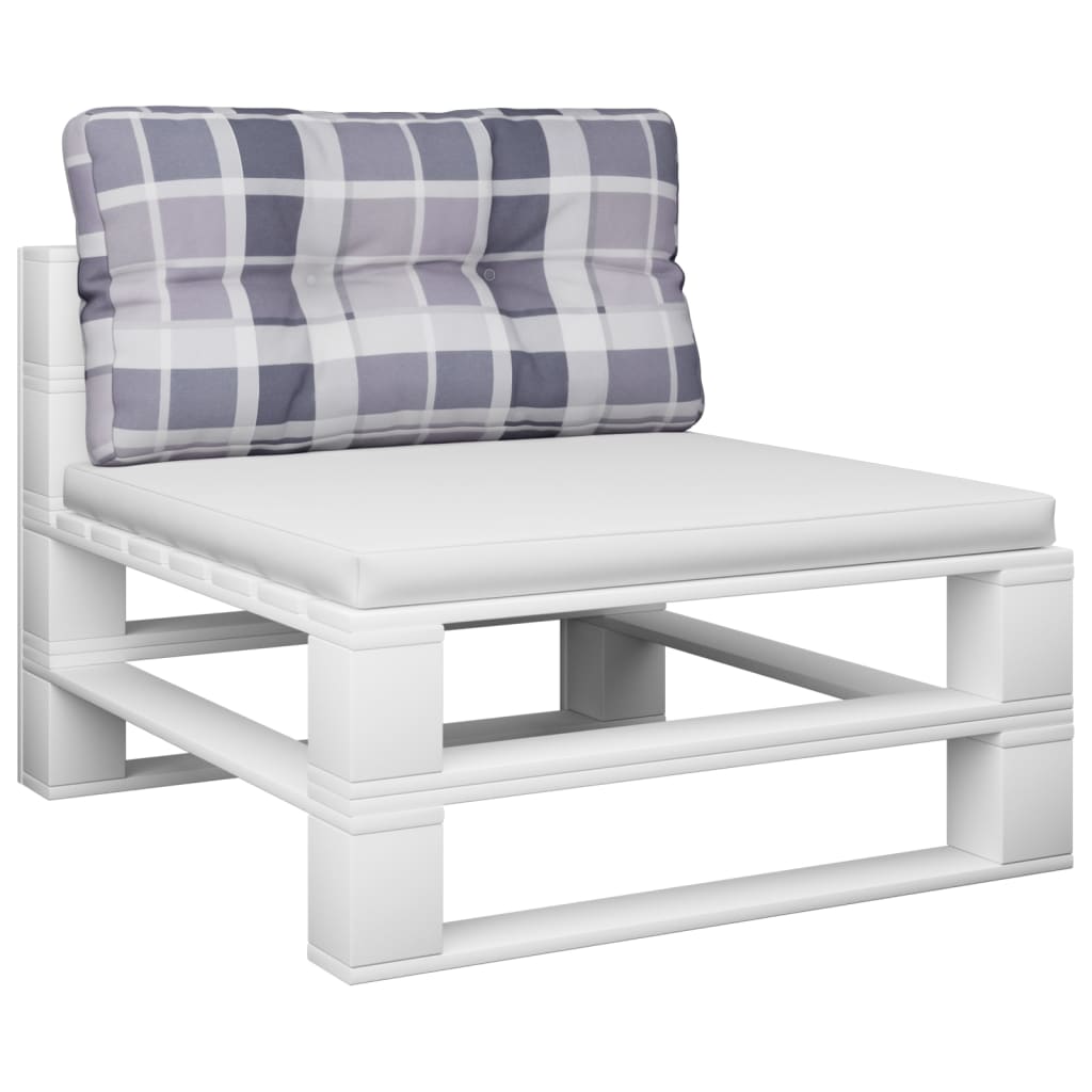 VidaXL Bankkussen pallet ruitpatroon 70x40x10 cm grijs