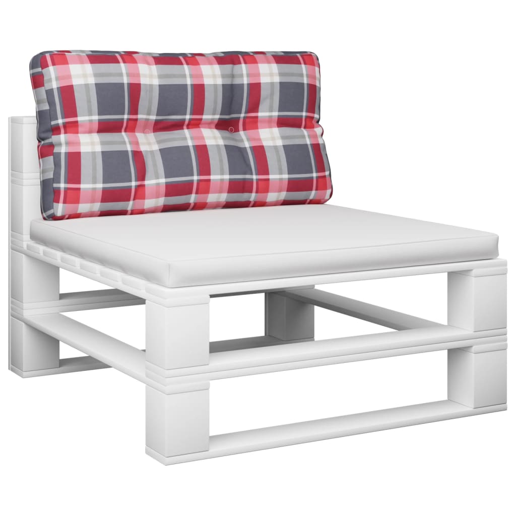 VidaXL Palletkussen ruitpatroon 80x40x12 cm stof ruitpatroon rood