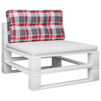 VidaXL Palletkussen ruitpatroon 80x40x12 cm stof ruitpatroon rood
