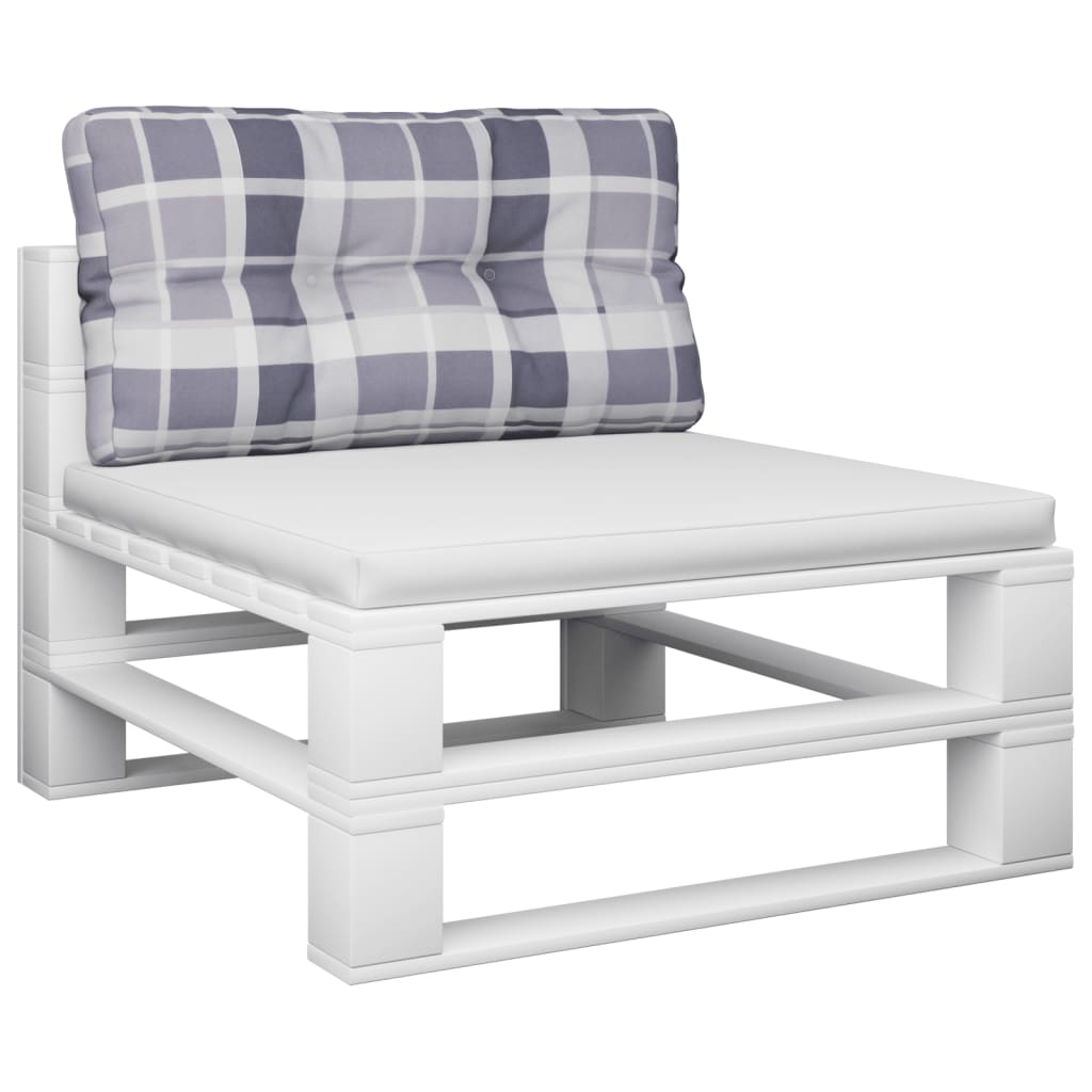 VidaXL Palletkussen ruitpatroon 80x40x12 cm stof ruitpatroon grijs