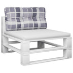 VidaXL Palletkussen ruitpatroon 80x40x12 cm stof ruitpatroon grijs