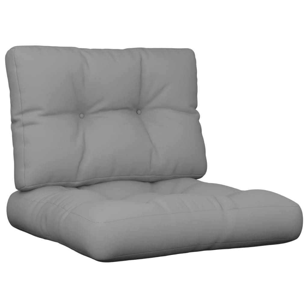 VidaXL Palletkussens 2 st stof grijs