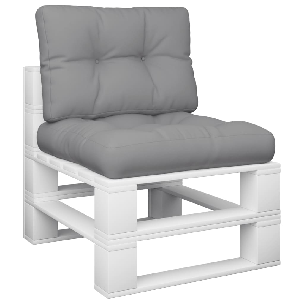 VidaXL Palletkussens 2 st stof grijs