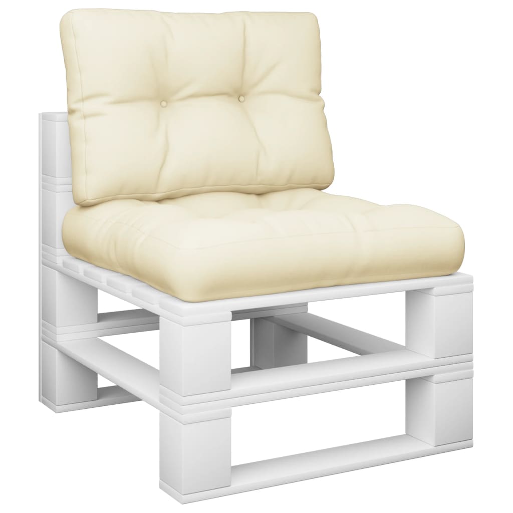 VidaXL Palletkussens 2 st stof crèmekleurig