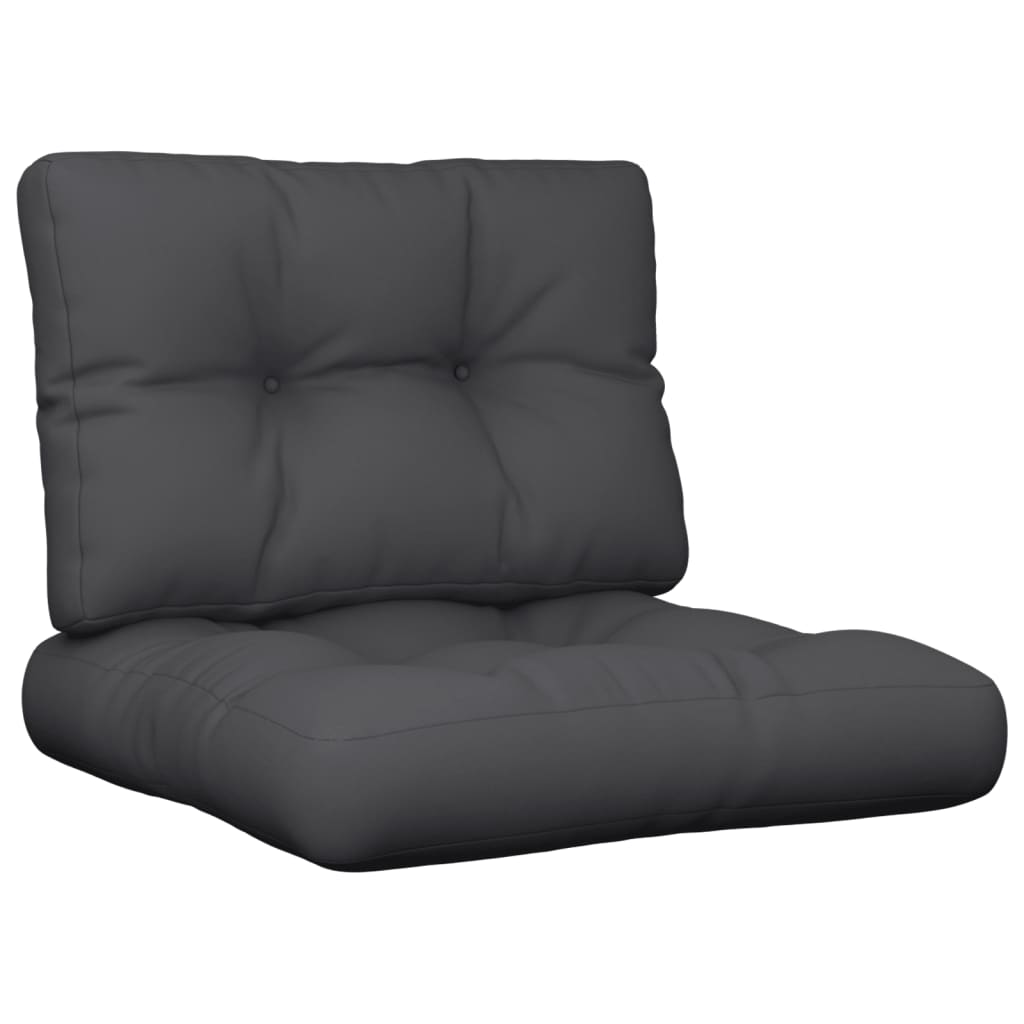VidaXL Palletkussens 2 st stof zwart
