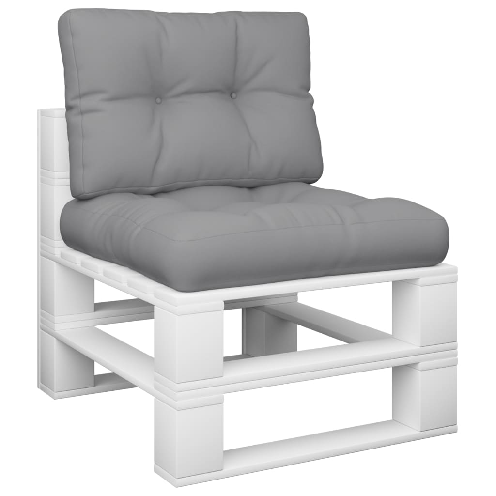 VidaXL Palletkussens 2 st stof grijs