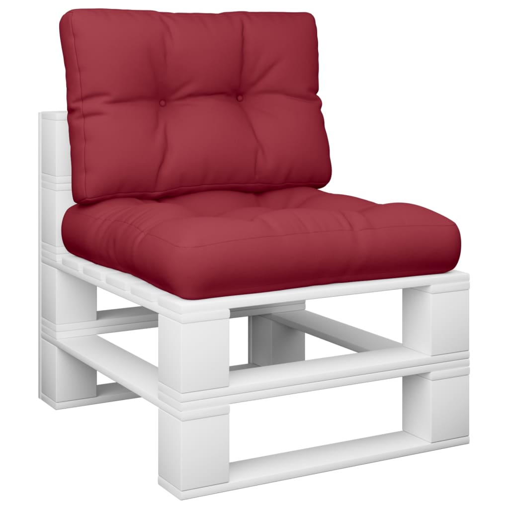 VidaXL Palletkussens 2 st stof wijnrood