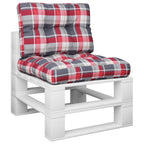 VidaXL Palletkussens 2 st ruitpatroon stof rood