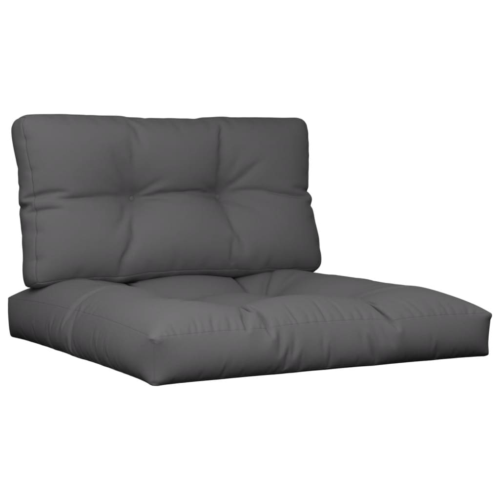 VidaXL Palletkussens 2 st stof antracietkleurig