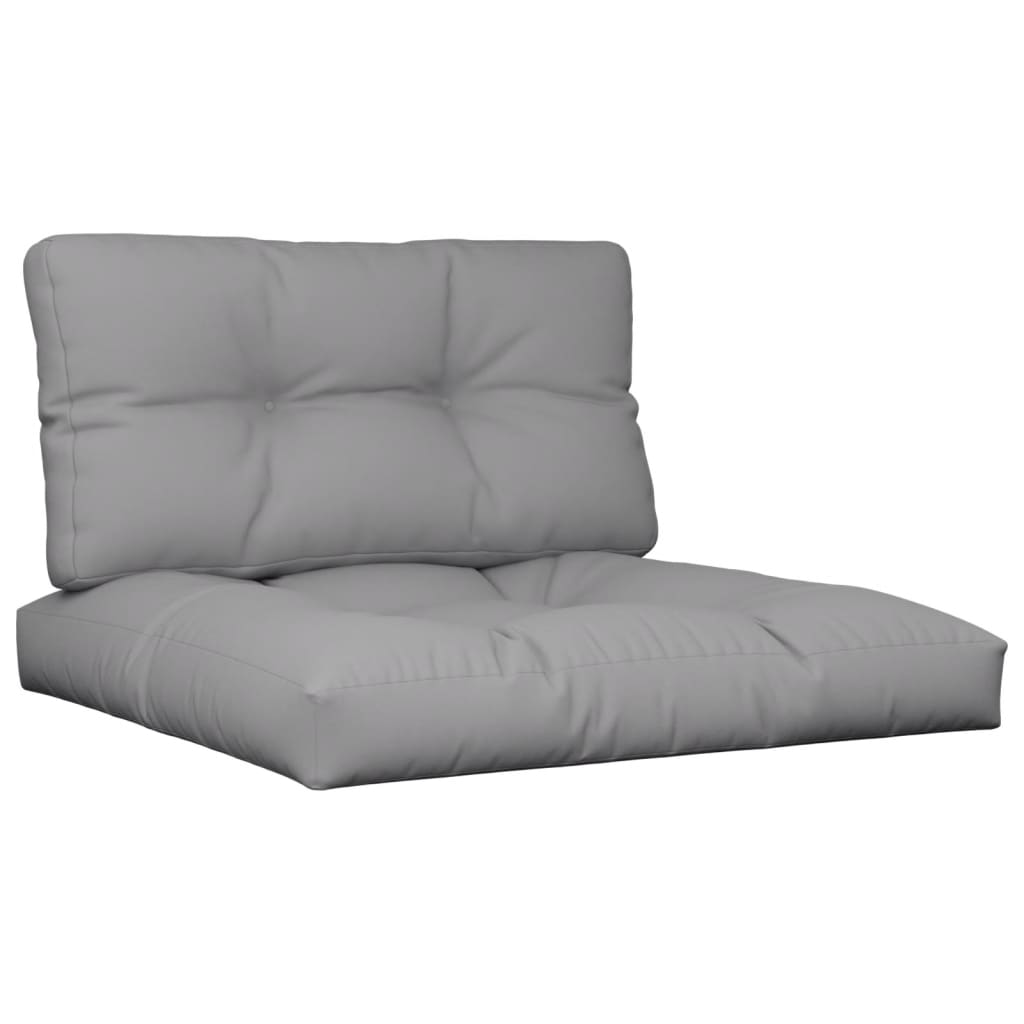 VidaXL Palletkussens 2 st stof grijs