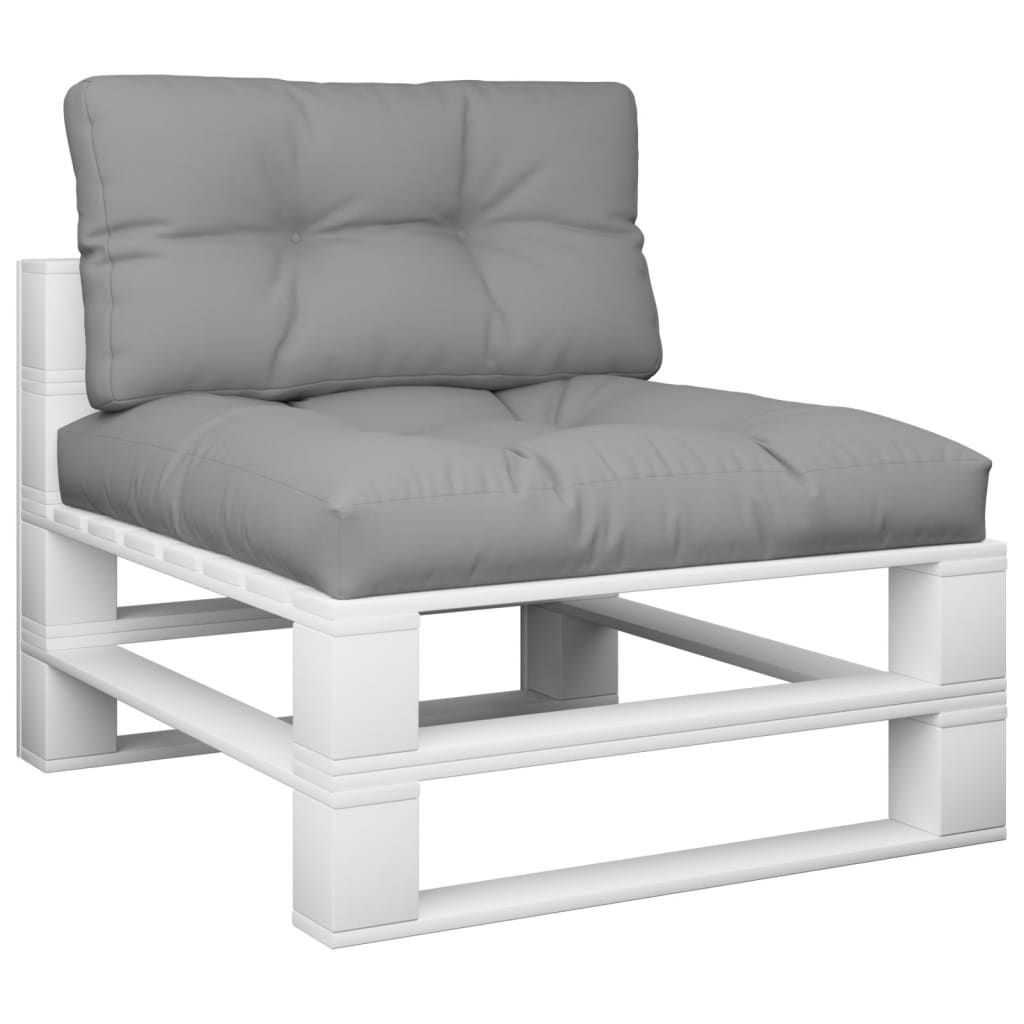 VidaXL Palletkussens 2 st stof grijs