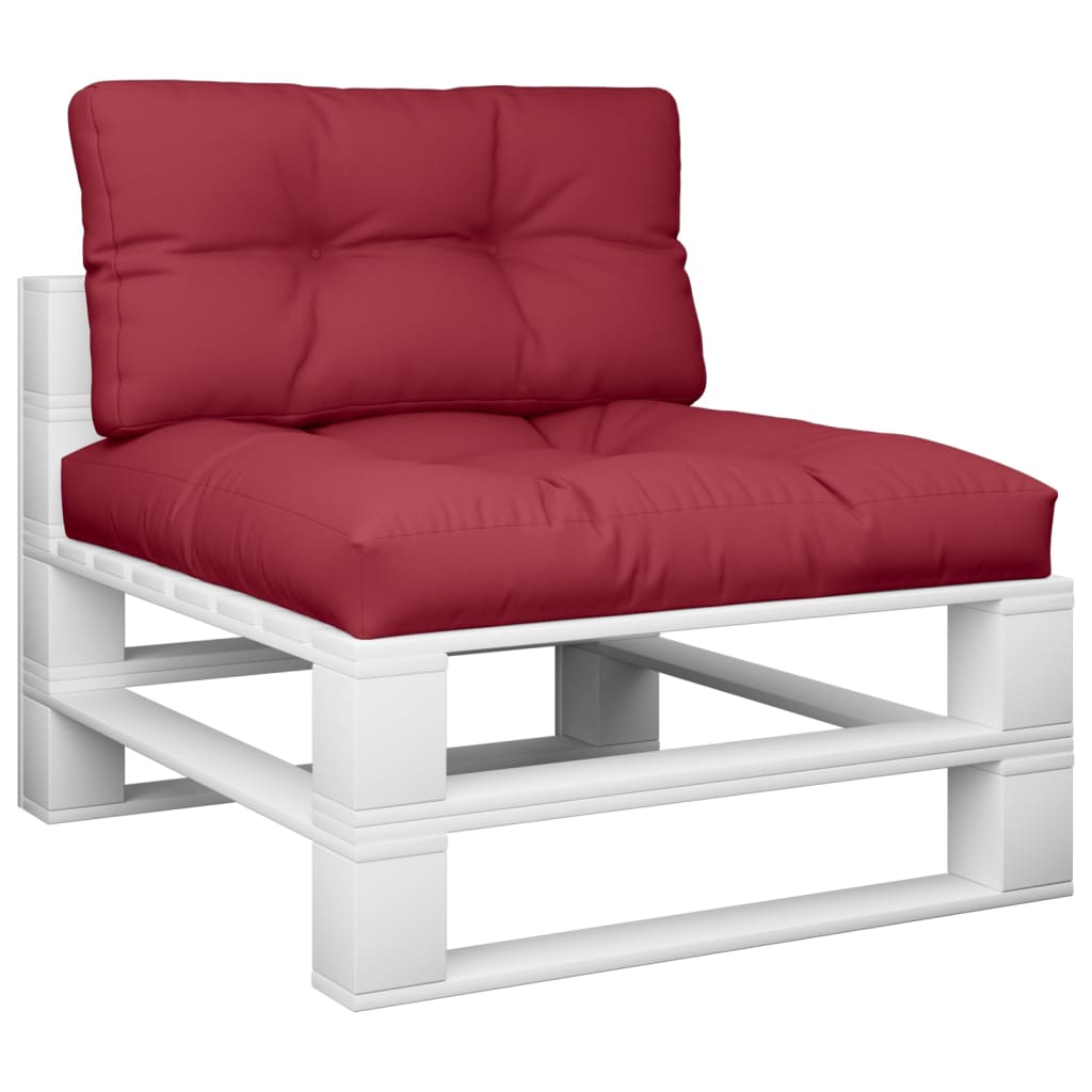 VidaXL Palletkussens 2 st stof wijnrood
