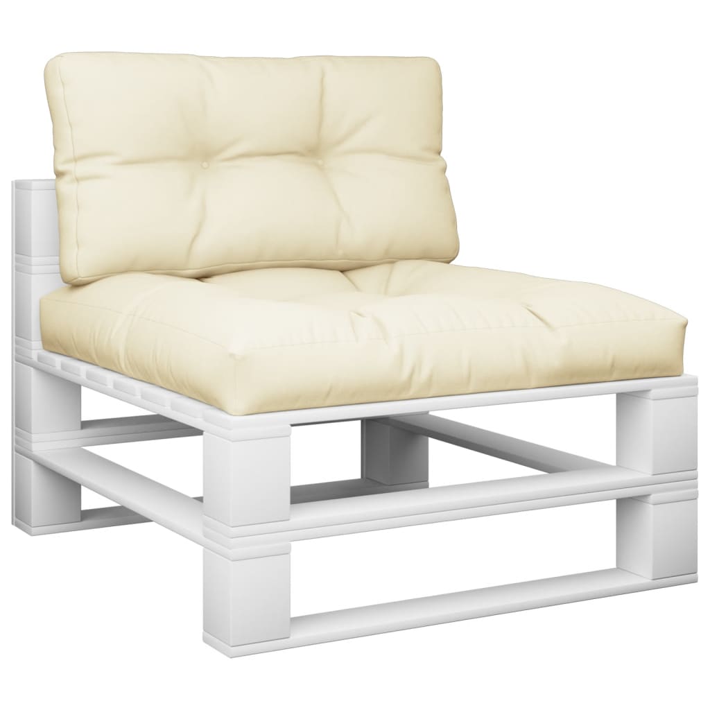 VidaXL Palletkussens 2 st stof crèmekleurig