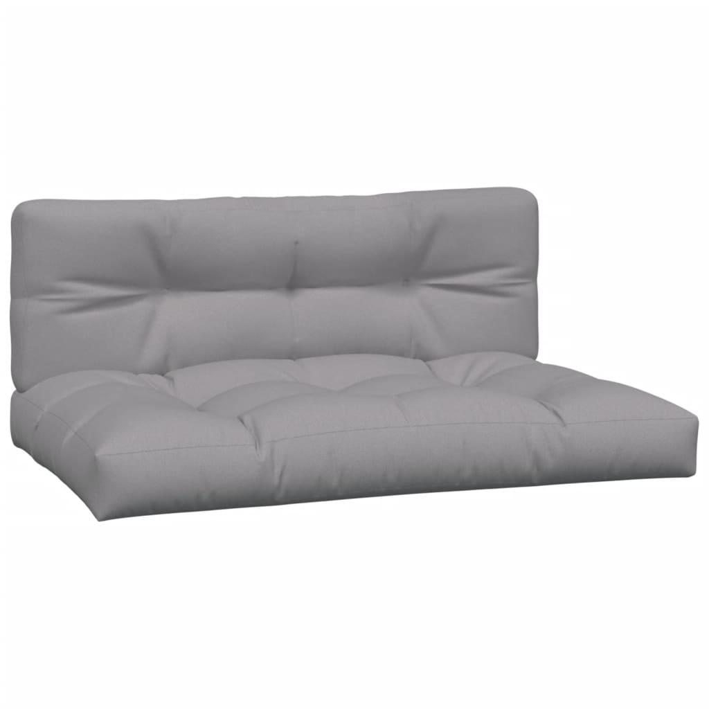 VidaXL Palletkussens 2 st stof grijs