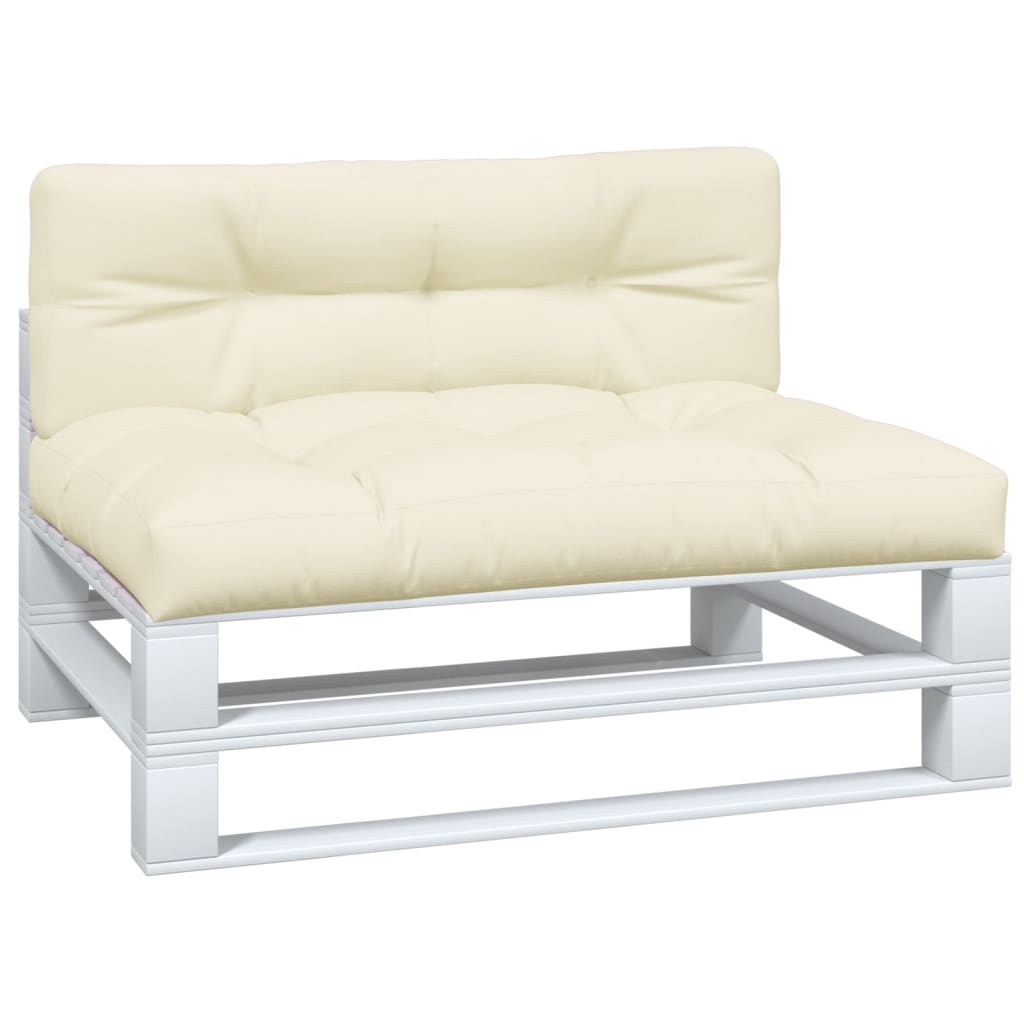 VidaXL Palletkussens 2 st stof crèmekleurig