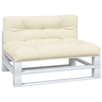 VidaXL Palletkussens 2 st stof crèmekleurig