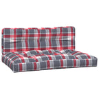 VidaXL Palletkussens 2 st ruitpatroon stof rood