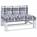 VidaXL Palletkussens 2 st ruitpatroon stof grijs