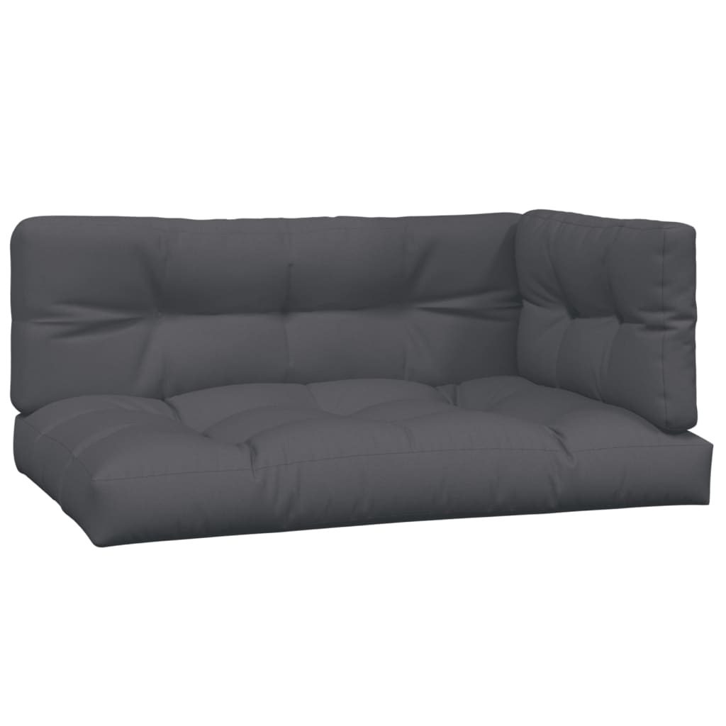 VidaXL Palletkussens 3 st stof antracietkleurig