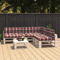 VidaXL Bankkussens pallet 7 st ruitpatroon rood