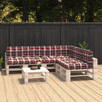 VidaXL Bankkussens pallet 7 st ruitpatroon rood