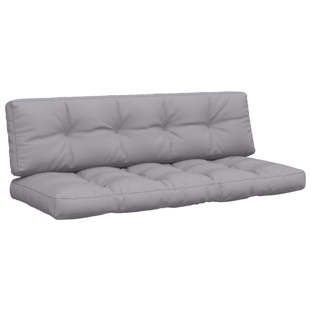 VidaXL Palletkussens 2 st stof grijs