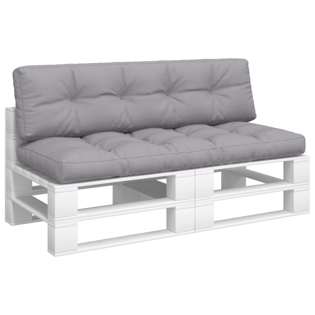 VidaXL Palletkussens 2 st stof grijs