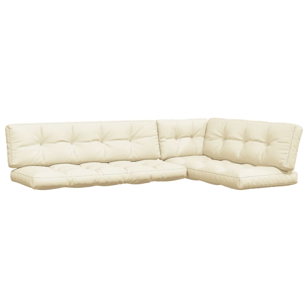 VidaXL Palletkussens 5 st stof crèmekleurig