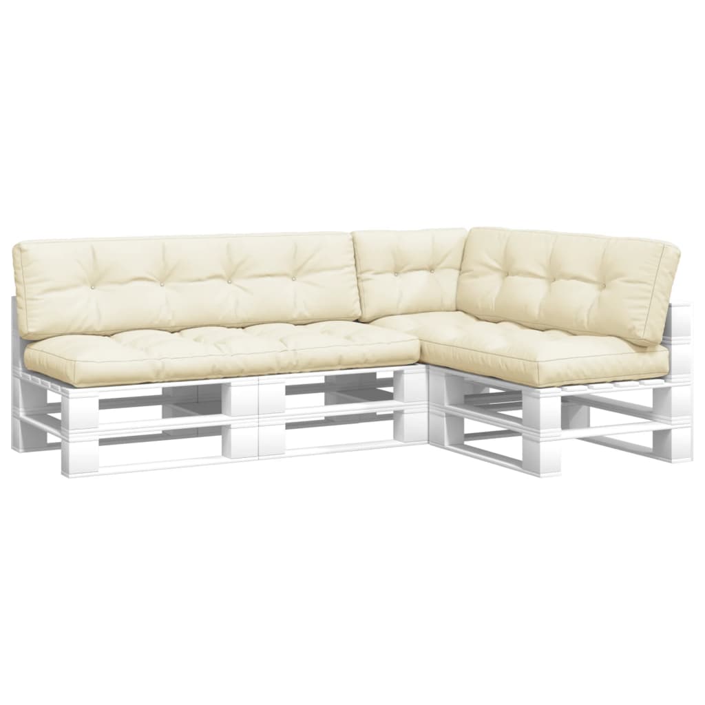 VidaXL Palletkussens 5 st stof crèmekleurig