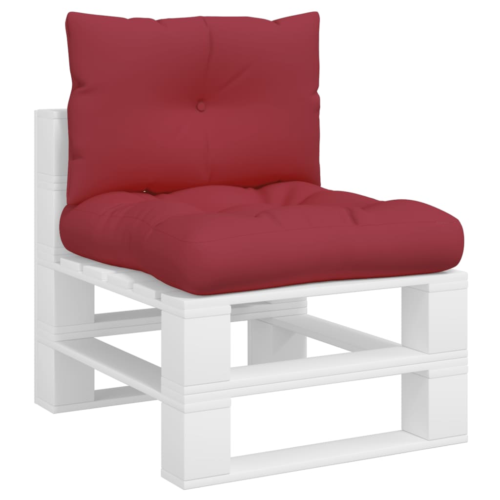 VidaXL Palletkussens 2 st stof wijnrood