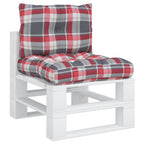 VidaXL Palletkussens 2 st ruitpatroon stof rood