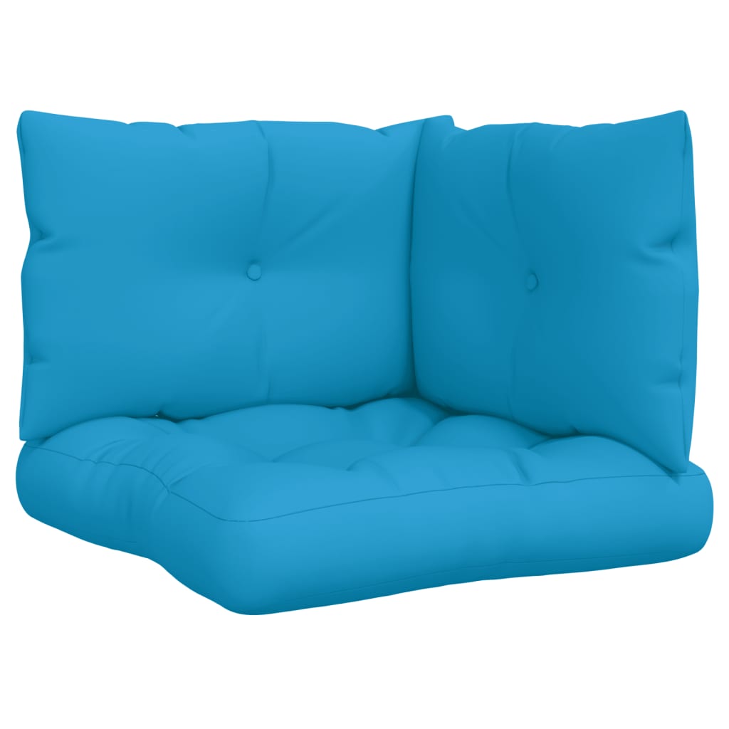 VidaXL Palletkussens 3 st stof blauw