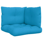 VidaXL Palletkussens 3 st stof blauw