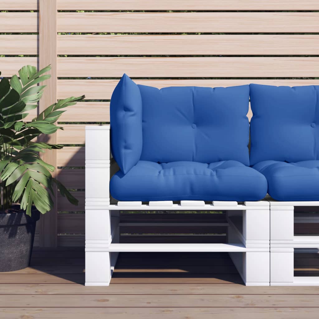 VidaXL Palletkussens 3 st stof koningsblauw