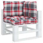 VidaXL Palletkussens 3 st ruitpatroon stof rood