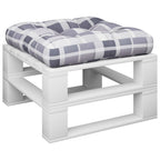 VidaXL Hockerkussen pallet ruitpatroon stof grijs