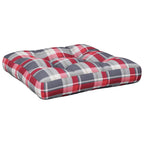 VidaXL Palletkussen 58x58x10 cm stof ruitpatroon rood