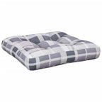 VidaXL Palletkussen 58x58x10 cm stof ruitpatroon grijs