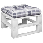 VidaXL Palletkussen 58x58x10 cm stof ruitpatroon grijs