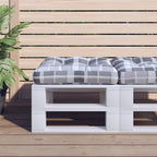 VidaXL Palletkussen 58x58x10 cm stof ruitpatroon grijs