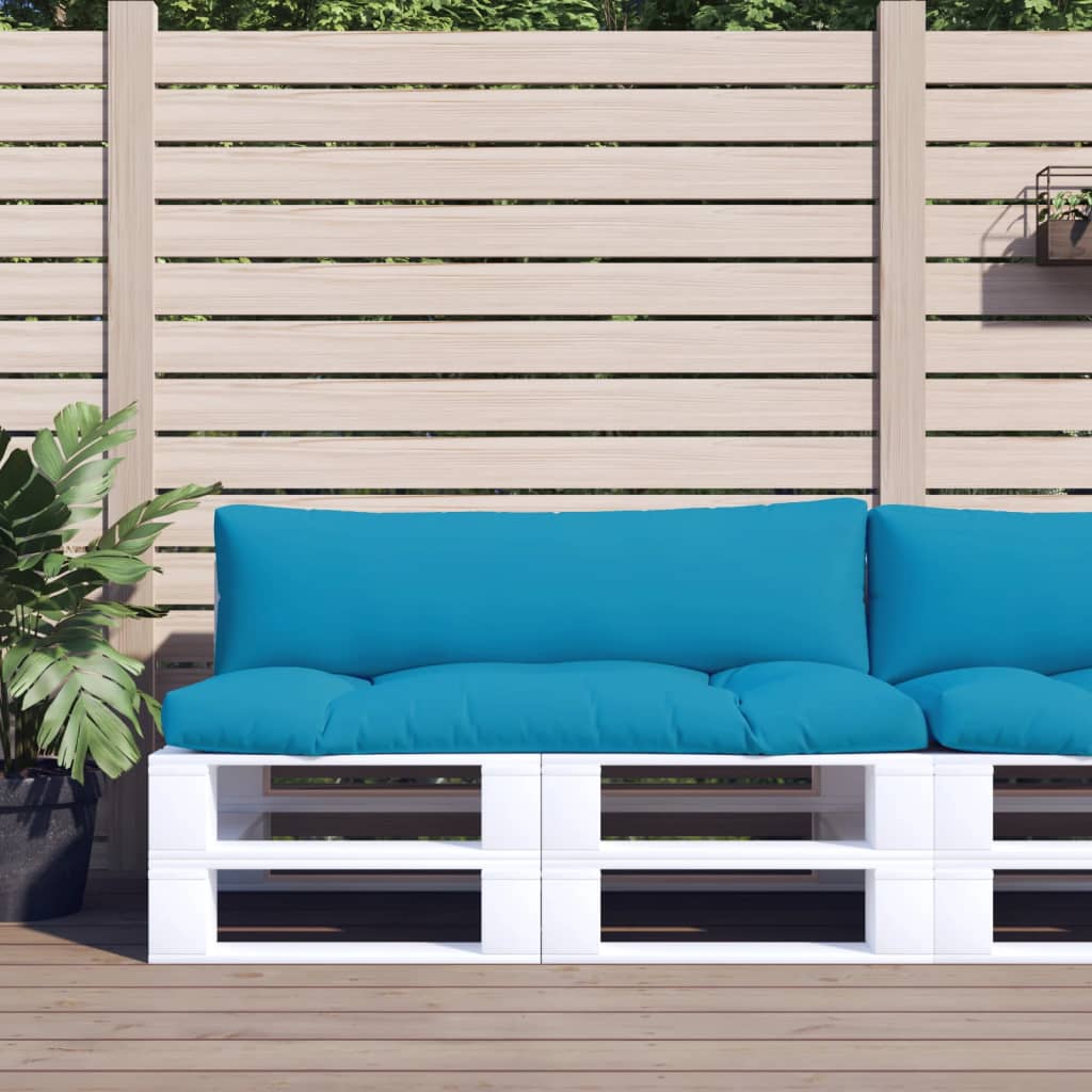 VidaXL Palletkussens 2 st stof lichtblauw