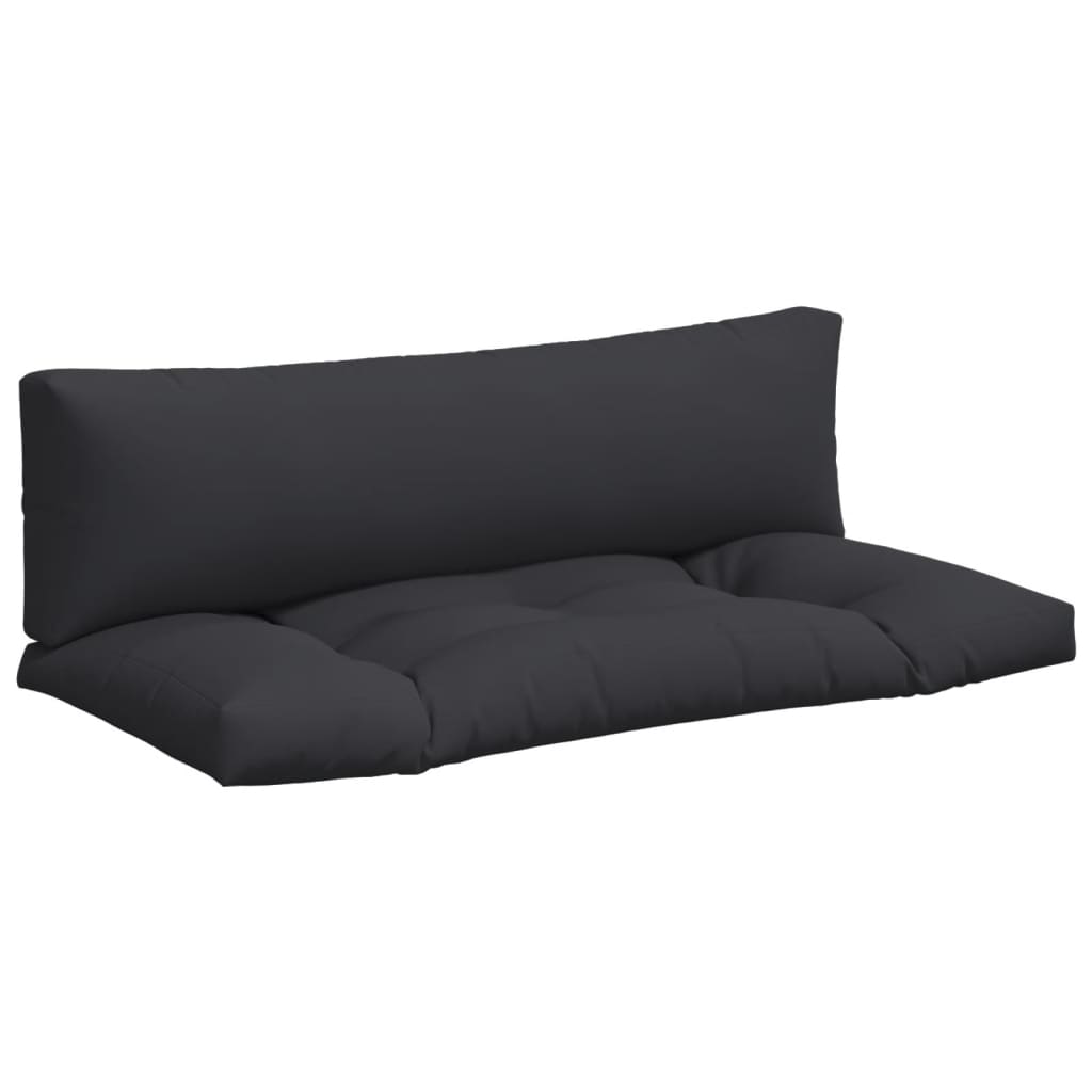 VidaXL Palletkussens 2 st stof zwart