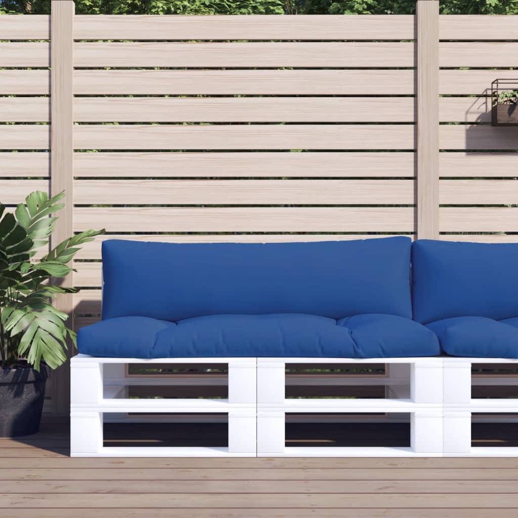 VidaXL Palletkussens 2 st stof koningsblauw