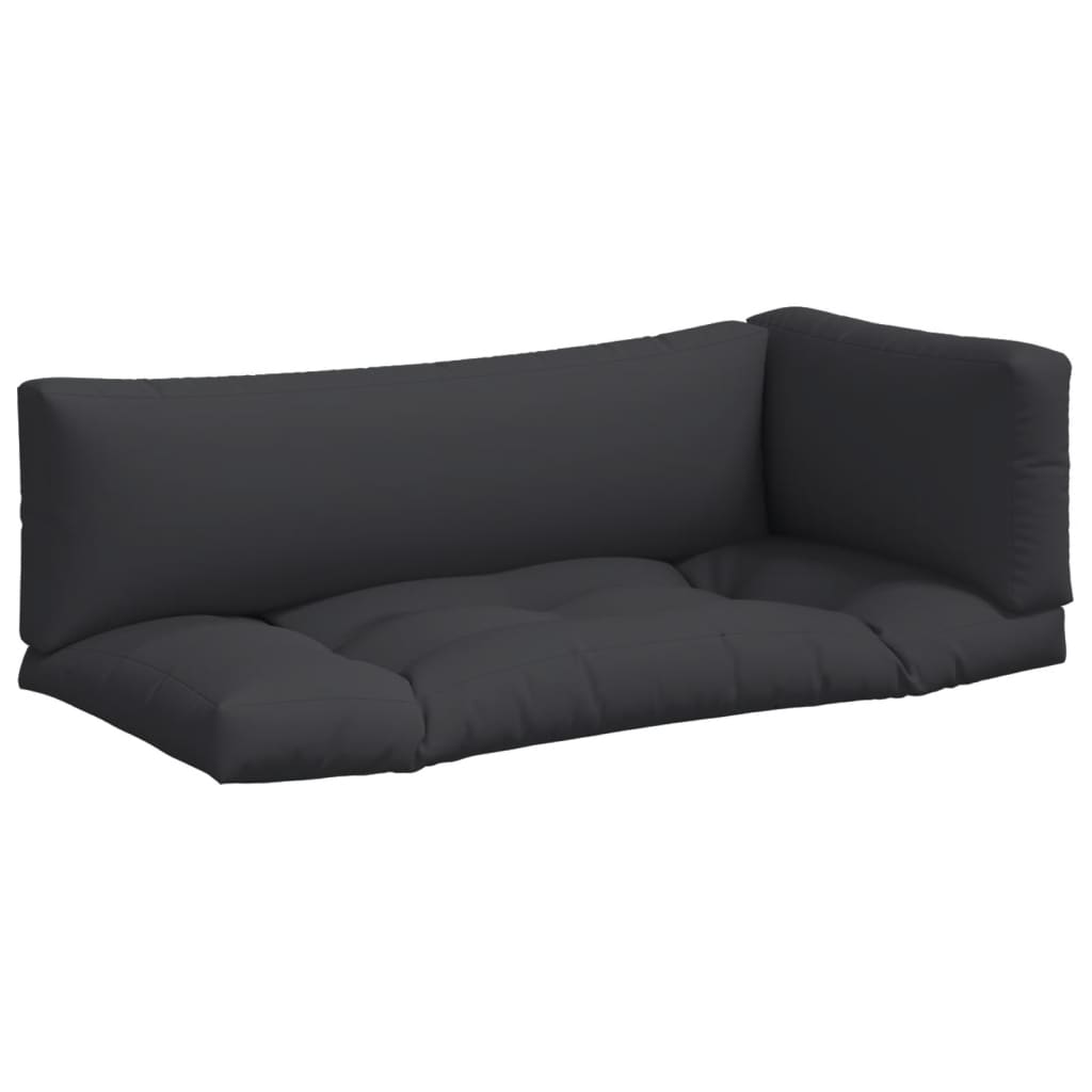 VidaXL Palletkussens 3 st stof zwart