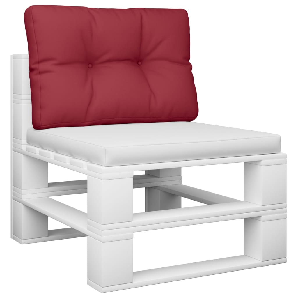 VidaXL Palletkussen 60x40x12 cm stof wijnrood