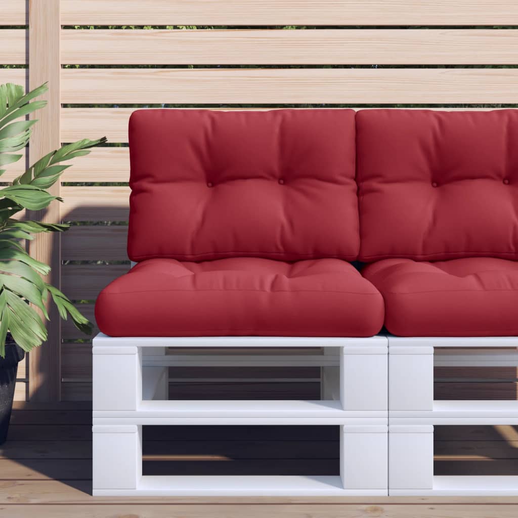 VidaXL Palletkussen 60x40x12 cm stof wijnrood