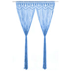 Vidaxl gordijn macramé 140x240 cm katoen blauw