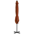 Vidaxl zweefparasol met aluminium paal 250x250 cm terracottakleurig